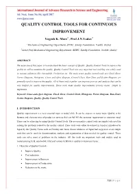 Quality Control Tools for Continuous Improvement