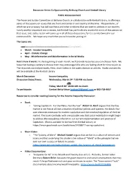Resources to Consider Reading/Viewing for Income