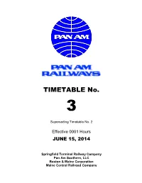 TIMETABLE No