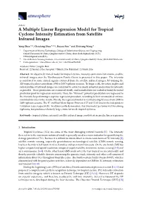 A Multiple Linear Regression Model for Tropical Cyclone Intensity Estimation from Satellite Infrared Images