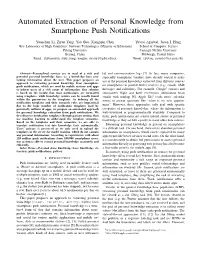 Automated Extraction of Personal Knowledge from Smartphone Push Notifications