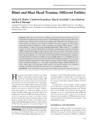 Blunt and Blast Head Trauma: Different Entities