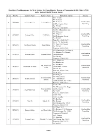 CHP Merit List for Counselling 11-02-2016