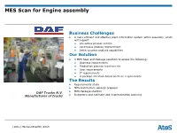 MES Scan for Engine Assembly