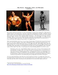 Mike Mentzer - Bodybuilder, Writer, and Philosopher by Bob Burns