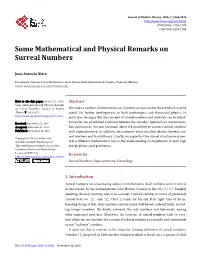 Some Mathematical and Physical Remarks on Surreal Numbers