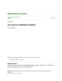 The Long Arm of Multidistrict Litigation