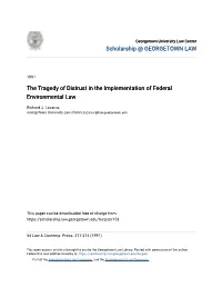 The Tragedy of Distrust in the Implementation of Federal Environmental Law