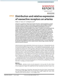 Distribution and Relative Expression of Vasoactive Receptors on Arteries Xinhao Liu1,3, Dan Luo1,3, Jie Zhang2 & Lei Du1*