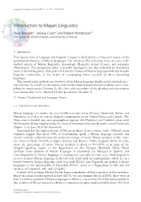 Introduction to Mayan Linguistics
