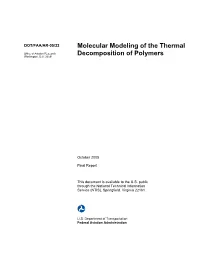 Molecular Modeling of the Thermal Decomposition of Polymers