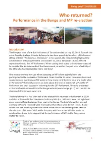 Who Returned? Performance in the Bunge and MP Re-Election