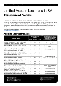 Consolidated Table of Limited Access Locations for SA