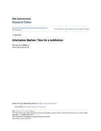 Information Warfare and Security Conference Conferences, Symposia and Campus Events