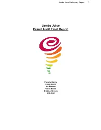 Jamba Juice Brand Audit Final Report