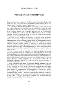 The End of Our Constitution?
