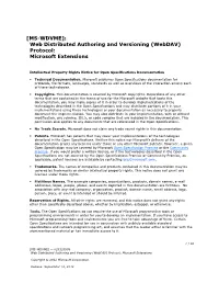 Webdav) Protocol: Microsoft Extensions