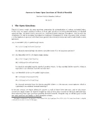 1 the Open Questions
