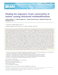 Brain Connectivity of Lesions Causing Delusional Misidentifications