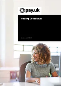 Clearing Codes Rules