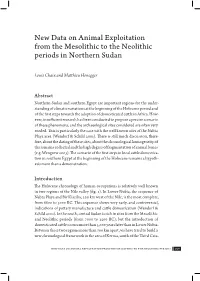 New Data on Animal Exploitation from the Mesolithic to the Neolithic Periods in Northern Sudan