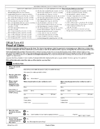 Proof of Claim 04/16 Read the Instructions Before Filling out This Form