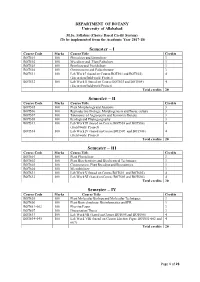 Semester – I Semester – II Semester – III Semester – IV