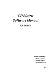 Star CUPS Driver Software Manual for Macos