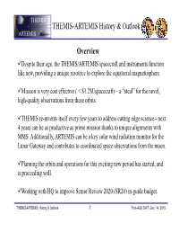 THEMIS-ARTEMIS History & Outlook Overview