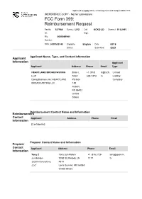 TV Broadcaster Relocation Fund Reimbursement Application
