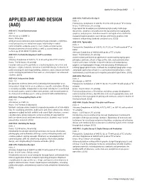 Applied Art and Design (AAD) 1