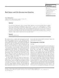Bob Zajonc and the Unconscious Emotion ISSN 1754-0739 DOI: 10.1177/1754073910375480 Er.Sagepub.Com