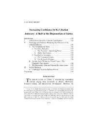 Increasing Confidence in the Liberian Judiciary: a Shift in the Dispensation of Justice