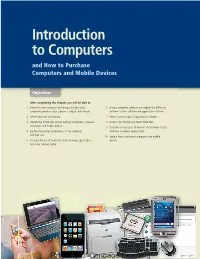 Introduction to Computers and How to Purchase Computers and Mobile Devices