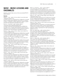 MUSC - Music Lessons and Ensembles 1