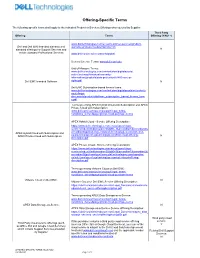 Offering-Specific Terms