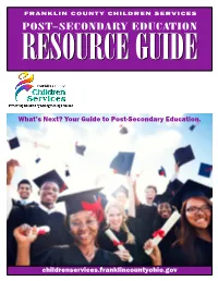 Post-Secondary Education Resourceresource Guideguide