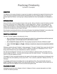 Practicing Christianity by William R