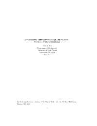 Stochastic Differential Equations and Hypoelliptic