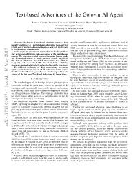 Text-Based Adventures of the Golovin AI Agent