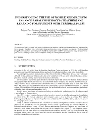 Understanding the Use of Mobile Resources to Enhance Paralympic Boccia Teaching and Learning for Students with Cerebral Palsy