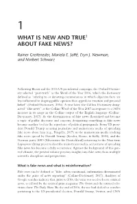 What Is New and True 1 About Fake News?