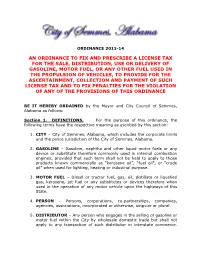 An Ordinance to Fix and Prescribe a License Tax For