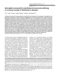 Astroglial Connexin43 Contributes to Neuronal Suffering in a Mouse Model of Alzheimer’S Disease