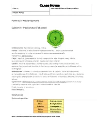 Class Notes Class: XI Topic: Morphology of Flowering Plants