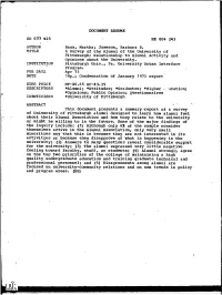 Jameson, Barbara B. TITLE a Survey of the Alumni of the University of Pittsburgh: Relationship to Alumni Activity and Opinions About the University