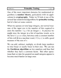 Primality Testing One of the Most Important Domains for Randomized Al