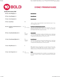 Sydney Program Guide