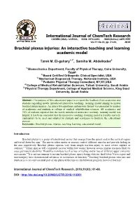 Brachial Plexus Injuries: an Interactive Teaching and Learning Academic Model
