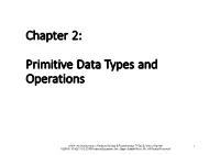 Chapter 2: Primitive Data Types and Operations